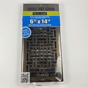 Decor Grates AJL614W-RB Oriental Wall Ceiling Register 6"X14" Rubbed Bronze